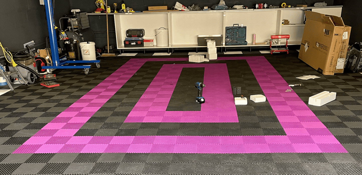 Dalle de garage clipsable en PVC 40x40 cm - Coloris ROSE