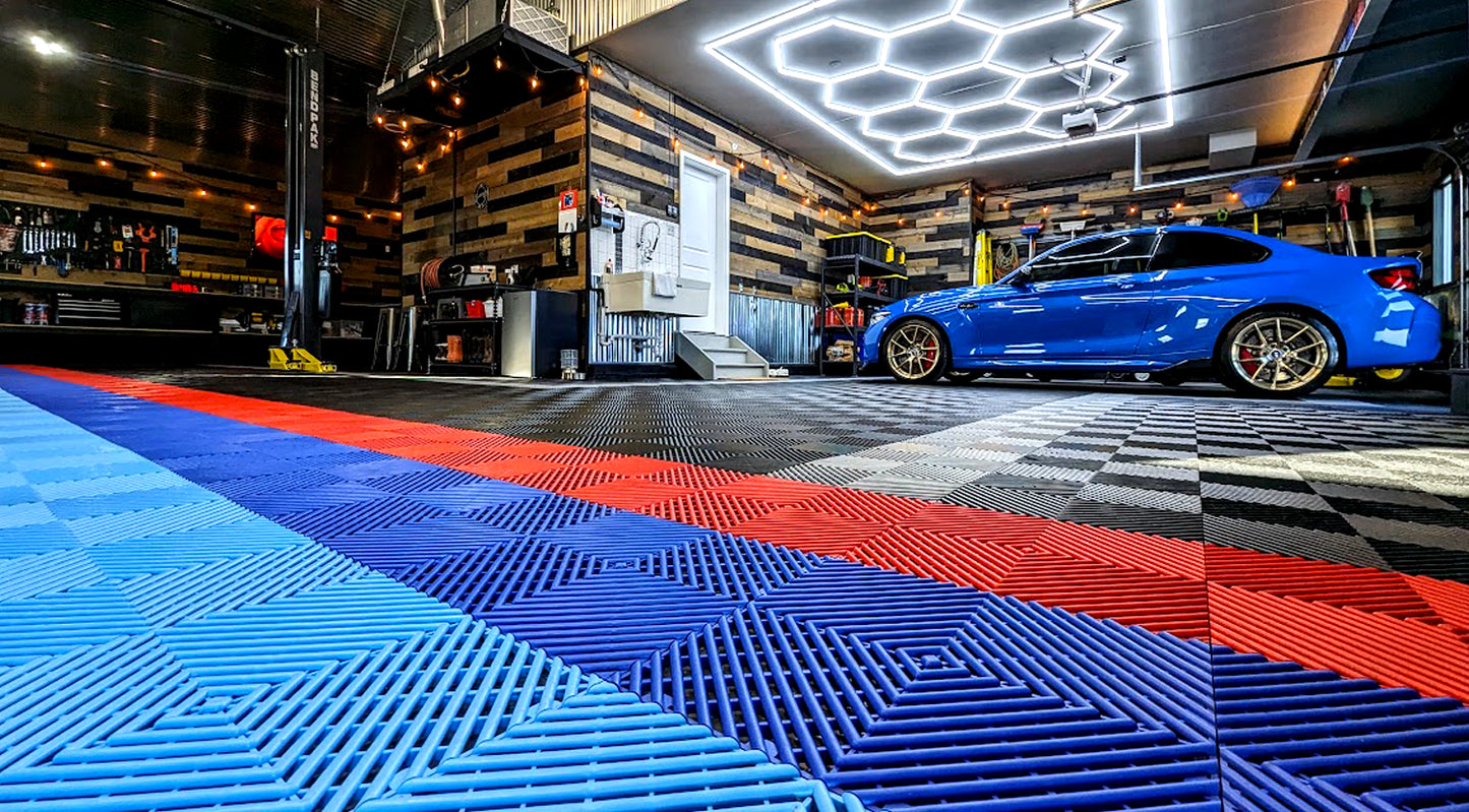 Dalle de garage clipsable en PVC 40x40 cm - Coloris BLEU NUIT