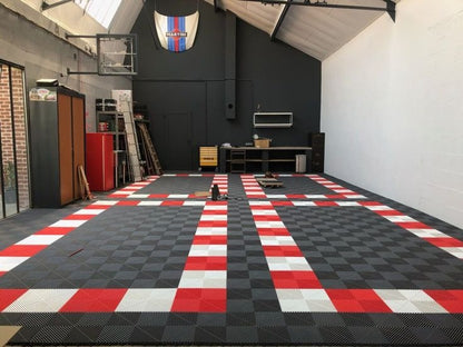 Dalle de garage clipsable en PVC 40x40 cm - Coloris ROUGE